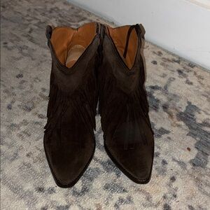 Seychelles Dark Brown Fringe Ankle Booties